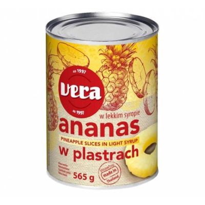 Sliced pineapples, 3050 g / 1790 g, VERA